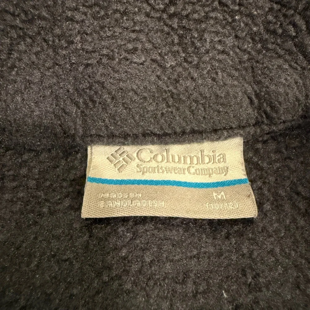Columbia Boys Benton Springs‎ Fleece Vest Black Full Zip Mock Neck Size Large